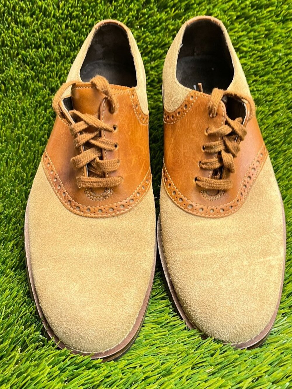 Cole Haan Great Jones Saddle Mens Size 7.5 Brown Classic Suede Oxford Shoes - Picture 5 of 10